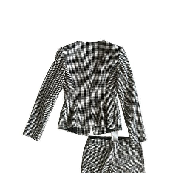 EMPORIO ARMANI Women’s Houndstooth Black White Jacket Pants Suit Sz US 36 - Picture 10 of 13